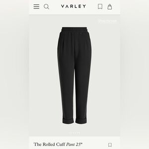 Varley Black Rolled Cuff Pants